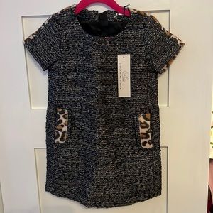 Little Marc Jacobs Tweed and Leopard Dress